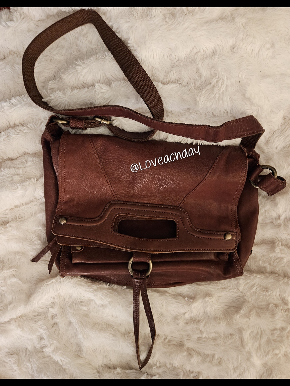 Lucky Brand☆Leather Fold-Over Crossbody Bag - VTG